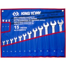 1215MRN02 набор комбинированных ключей, 6-32 мм, чехол из теторона, 15 предметов KING TONY