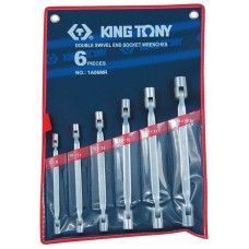 1A06MR набор торцевых ключей с шарниром, 8-19 мм, 6 предметов KING TONY 