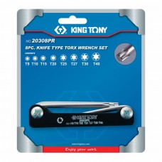 20308PR набор г-образных torx, t9-t40, складные, 8 предметов KING TONY