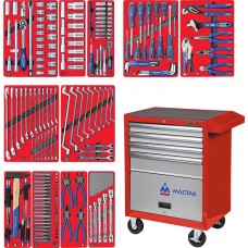 МАСТАК 52-04205R набор инструментов "МАСТЕР" в красной тележке, 205 предметов