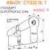 CY332 ABLOY - цилиндр усиленный с дисковым механизмом секрета / cнаружи и изнутри открывается с помощью ключа / внешняя часть из закаленной стали
