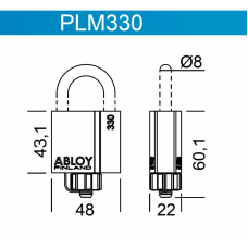 PLM330 ABLOY всепогодный замок с защитой дужки и цилиндра