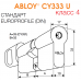 CY333 ABLOY - цилиндр усиленный с дисковым механизмом секрета / cнаружи открывается с помощью ключа,  изнутри поворотной кнопкой / внешняя часть из закаленной стали