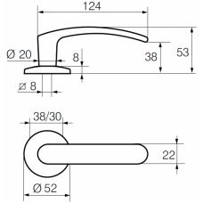Ручка нажимная Полар 6/002 ABLOY