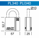 Всепогодный замок с защитой дужки PLI340 ABLOY серии SWP