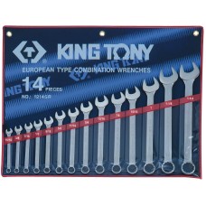 1214SR набор комбинированных ключей, 5/16"-1-1/4", 14 предметов KING TONY 
