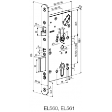 EL560 ABLOY электромеханический замок для сплошных дверей
